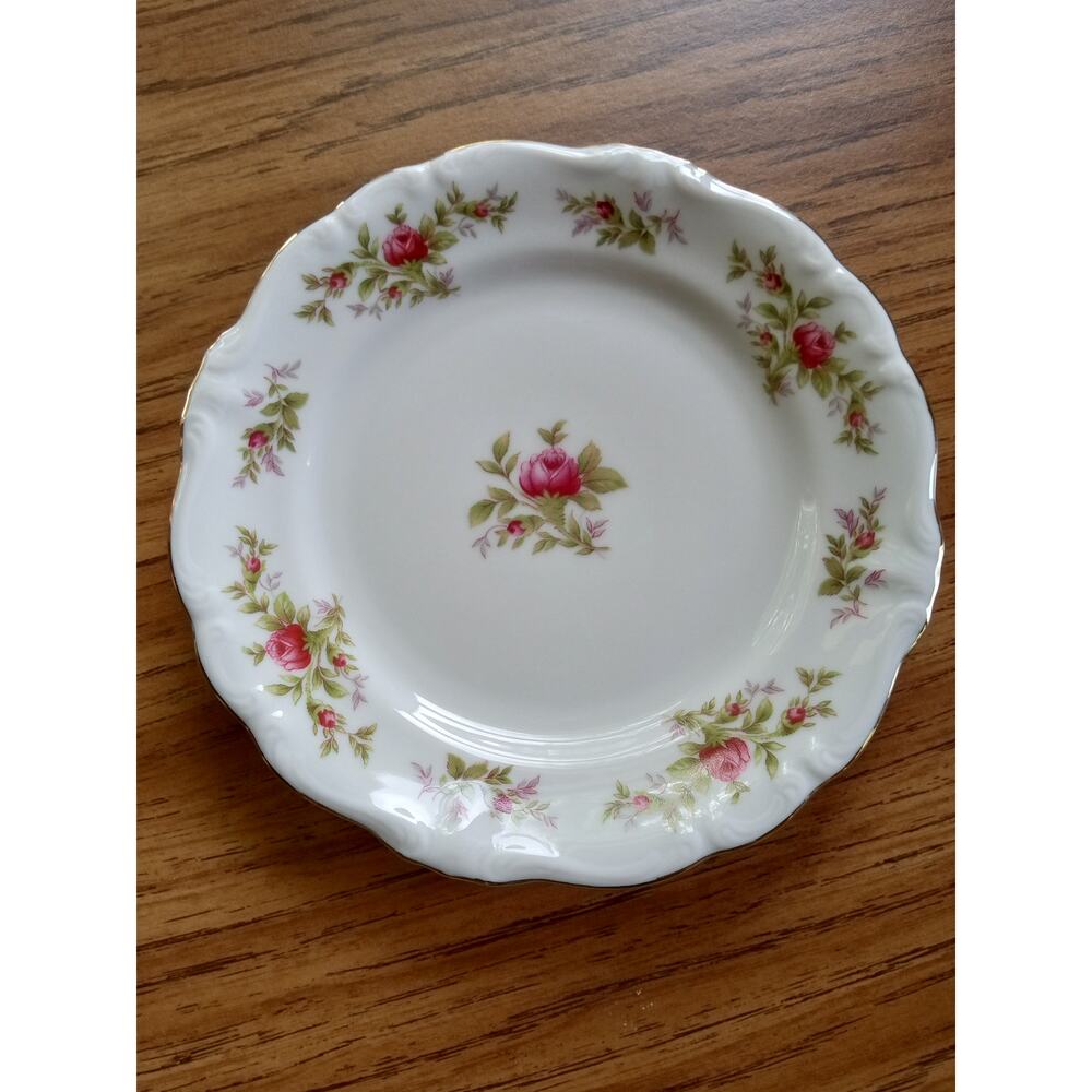 Lot of 6 Vintage Johann Haviland Moss Rose 6" Bread and Butter Plate Collectible